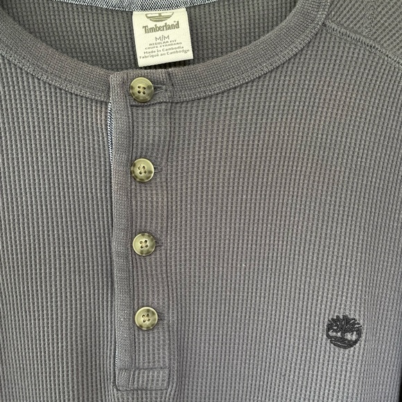 Timberland Regular Fit Waffle Long Sleeve Henley Shirt - Men’s Medium - Picture 8 of 8